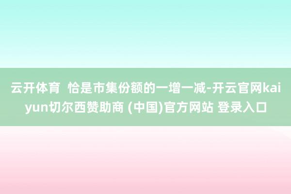 云开体育  恰是市集份额的一增一减-开云官网kaiyun切尔西赞助商 (中国)官方网站 登录入口