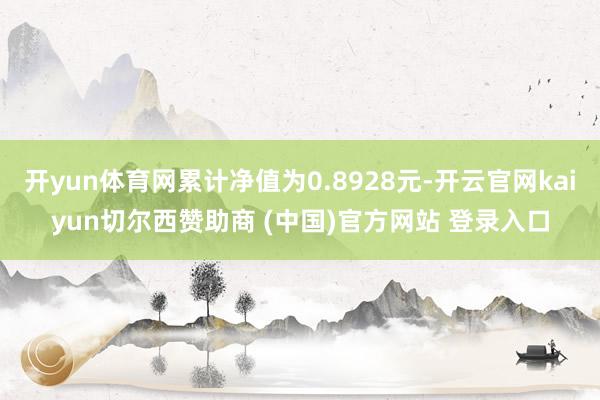 开yun体育网累计净值为0.8928元-开云官网kaiyun切尔西赞助商 (中国)官方网站 登录入口