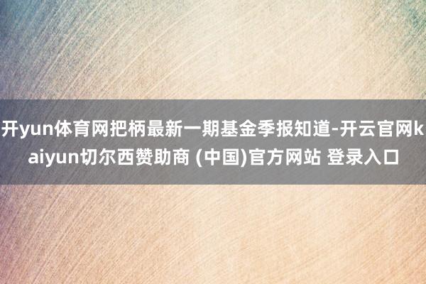 开yun体育网把柄最新一期基金季报知道-开云官网kaiyun切尔西赞助商 (中国)官方网站 登录入口