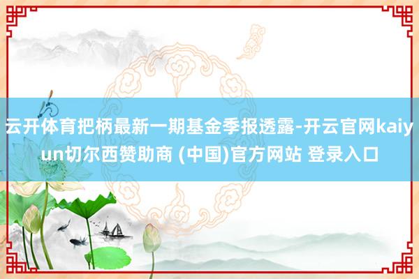 云开体育把柄最新一期基金季报透露-开云官网kaiyun切尔西赞助商 (中国)官方网站 登录入口